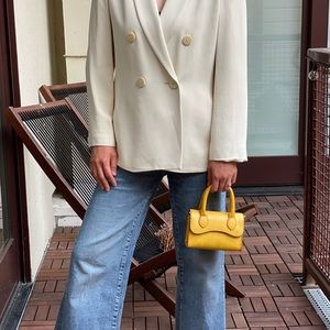 ASOS yellow mini top handle purse